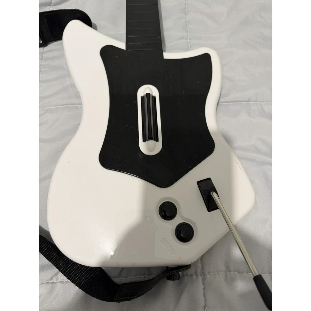 PS2 Red Octane Guitar Hero Wireless Not Tested No Dongle Powers on w/Battery